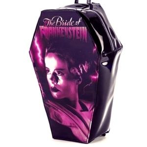 Bride of Frankenstein Coffin Backpack Horror Purse